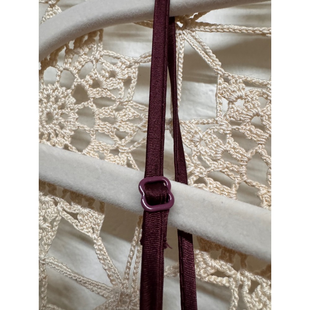Victoria's Secret Burgundy Satin Lace Slip Chemise Nightgown‎ M - Picture 3 of 7